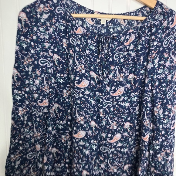 Lucky Brand Top Small Floral Multicolor Casual Summer Fall Women’s Peasant Boho - Picture 2 of 8